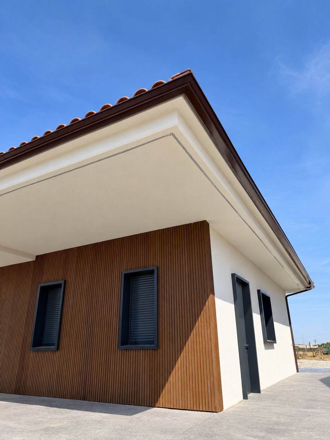 Esquina de la vivienda unifamiliar en La Cumbre, Cáceres