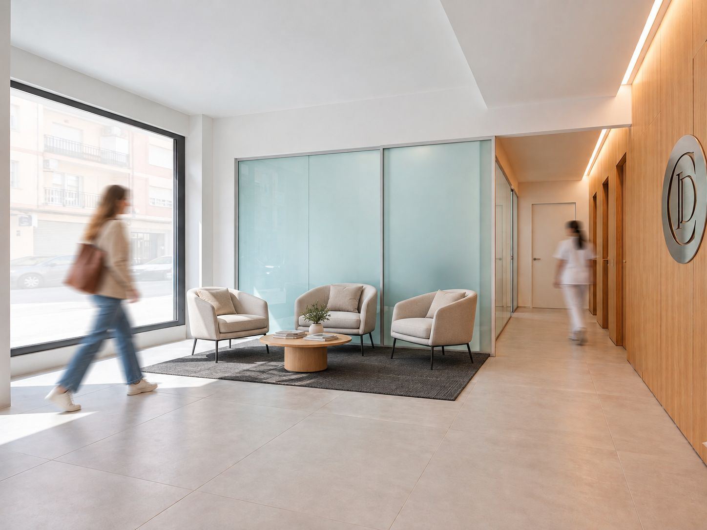 Recepción de la clínica dermatológica en Cáceres