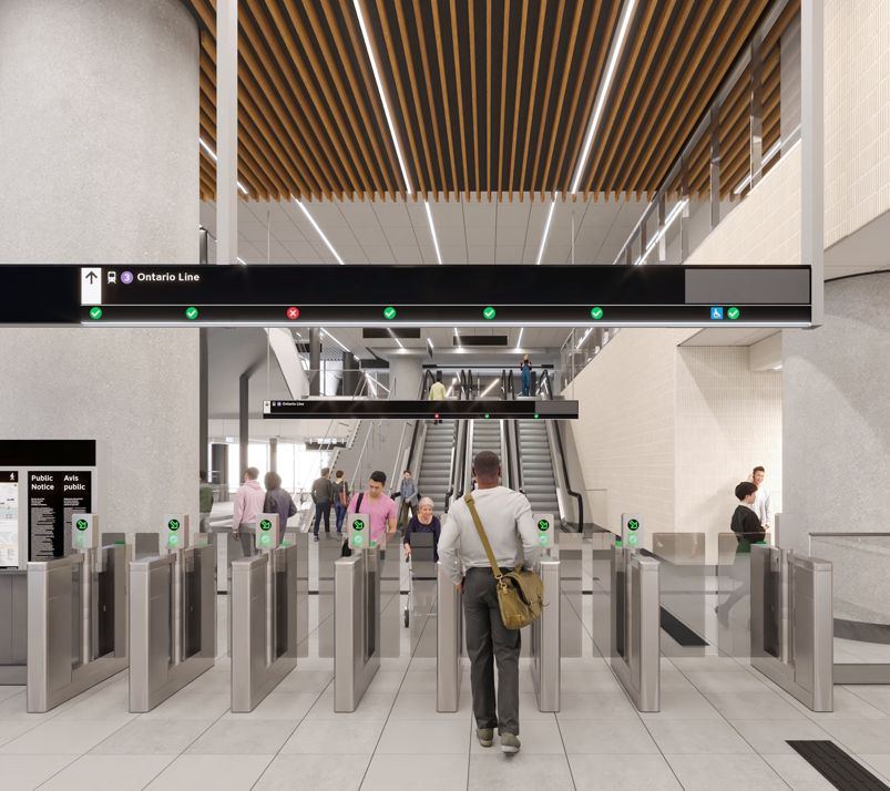 Render de estación de la Ontario Line, Toronto