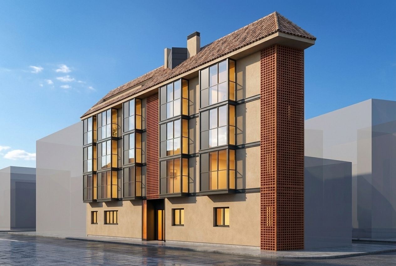 Render del edificio plurifamiliar en la avenida de Fuenlabrada, Leganés